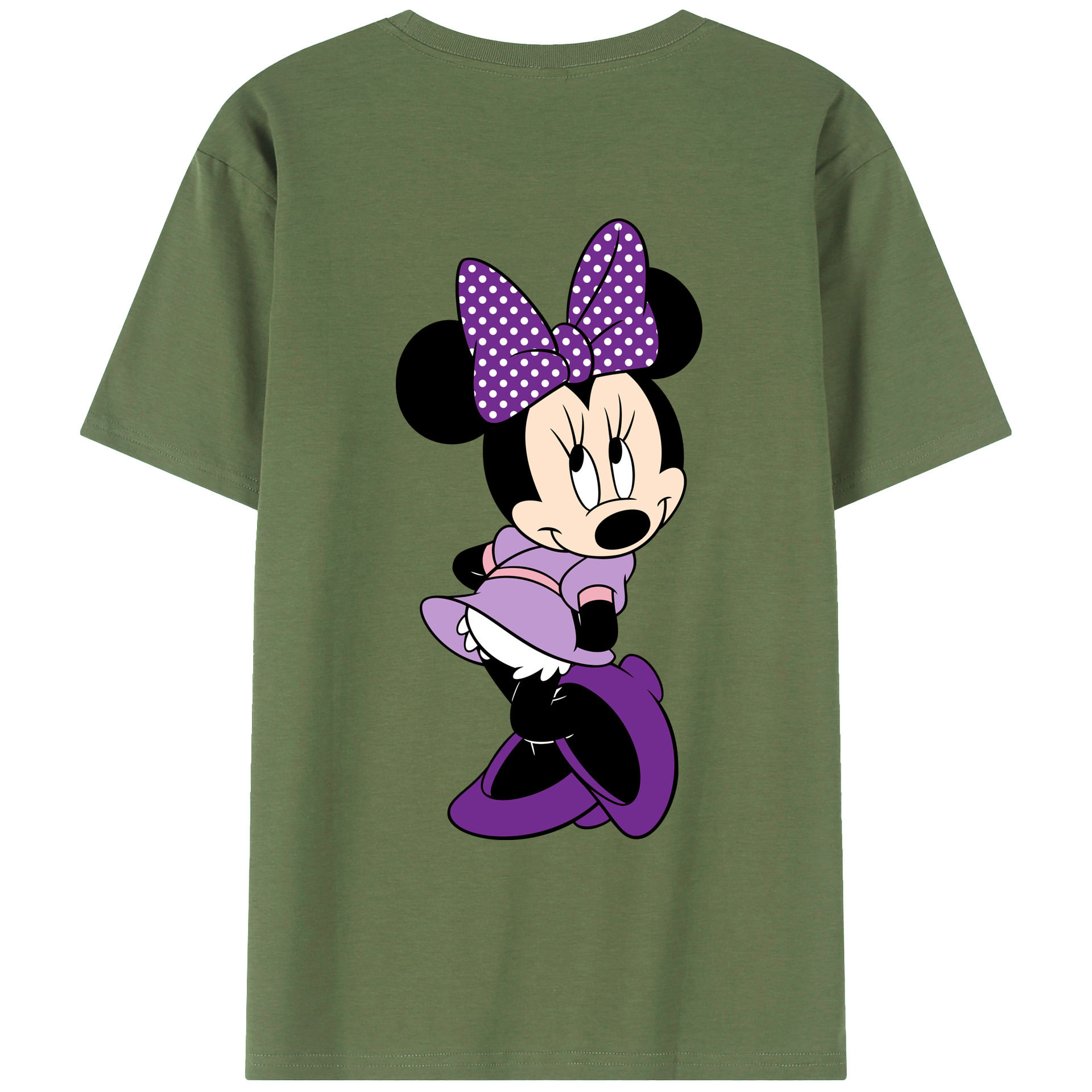ミッキーマウス Mickey Mouse 綿100％ メンズ半袖Tシャツ（バックプリント） 通気性